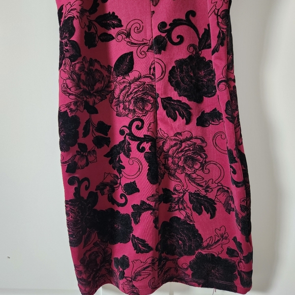 MIND CODE Red floral red burgundy Size L - Picture 4 of 7